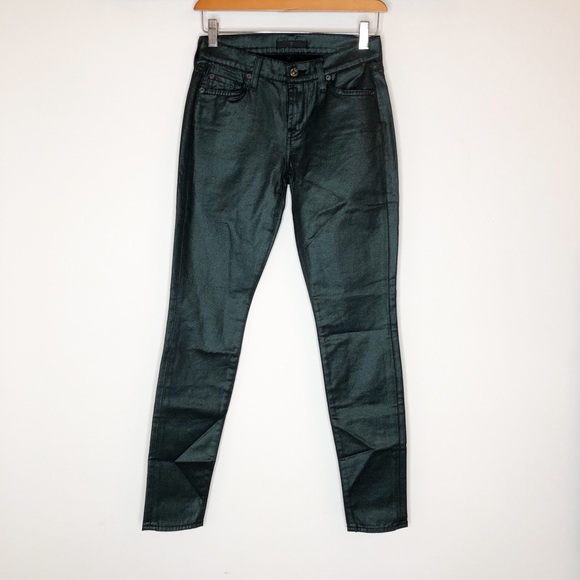 7 for all mankind skinny coated illusion jeans NWT - Picture 6 of 7
